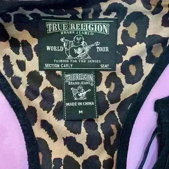 True Religion Leather Fringe 3 Tier, Excellent Condition, Size Medium Super Cool - Picture 2 of 15